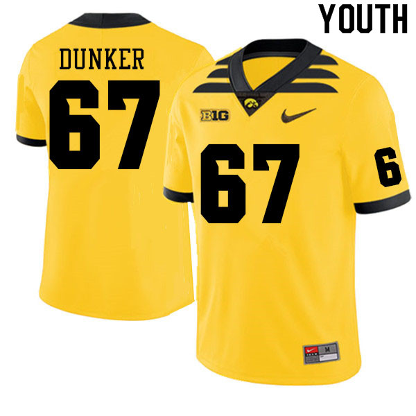 Youth #67 Gennings Dunker Iowa Hawkeyes College Football Jerseys Sale-Gold